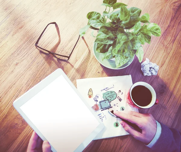 Person browsing digital tablet — Stock Photo, Image