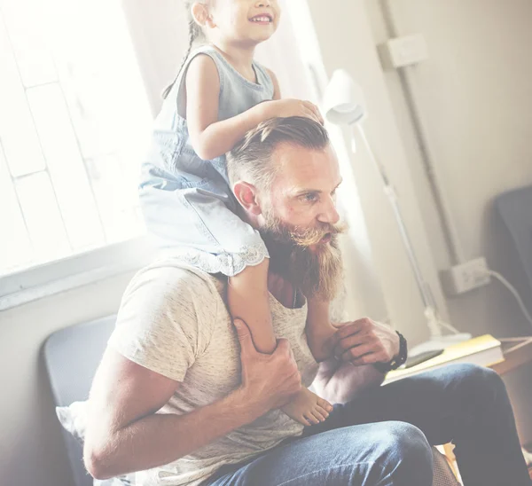 Pai e filha Divirtam-se — Fotografia de Stock