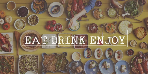 Eat Drink genieten van Party Concept — Stockfoto