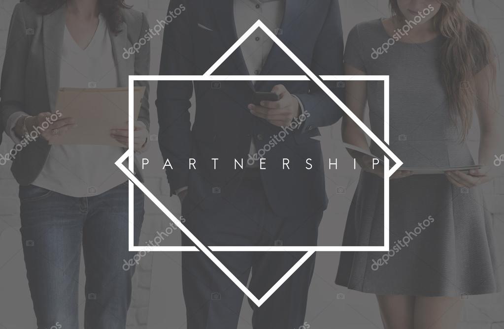 Business people on background, partnership, collaboration