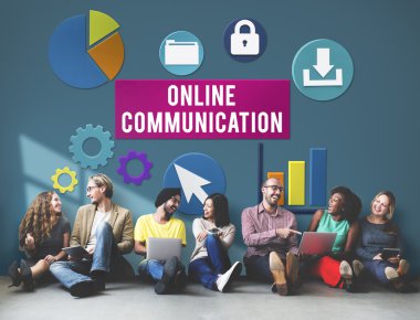 çevrimiçi iletişim ile duvar çeşitlilik arkadaşları