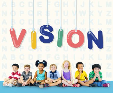 Çeşitlilik çocuk birlikte oturan