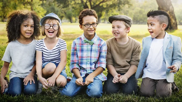 Funny Kids Playing Outdoors — Stock Photo, Image