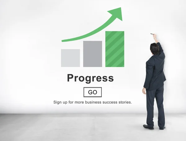 Empresário e conceito de progresso — Fotografia de Stock