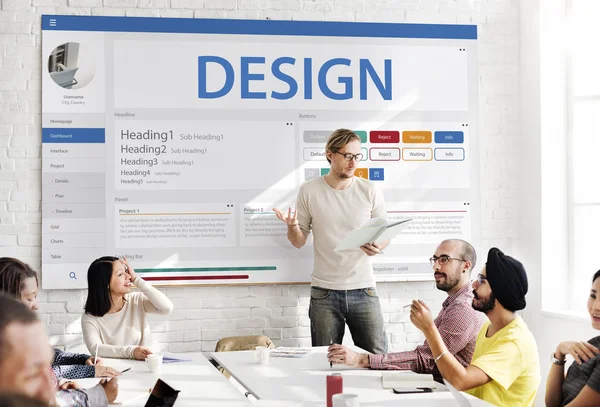 Affärsmöte med design — Stockfoto