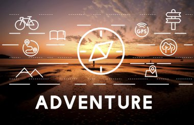 Tropik bir adada gün batımı