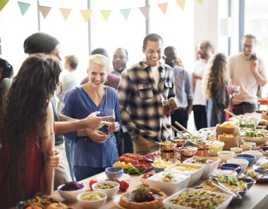 Resepsiyon yemek yeme çeşitlilik insanlar