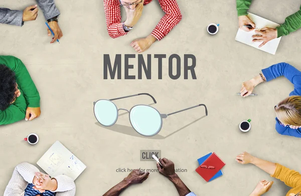 Gente de negocios que señala el concepto de mentor — Foto de Stock