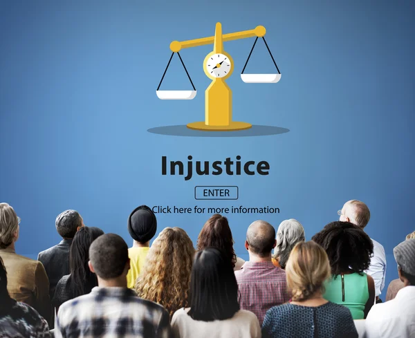 People at seminar with injustice — Stock Photo, Image