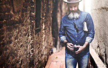 yakışıklı hipster adam