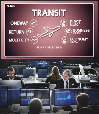 Business workers and transit clipart