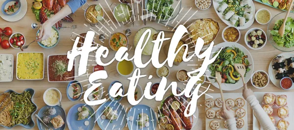 식품과 건강 한 먹는 개념 테이블 — 스톡 사진