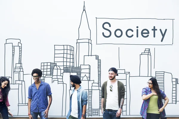 Team of students posing — Stock Photo, Image