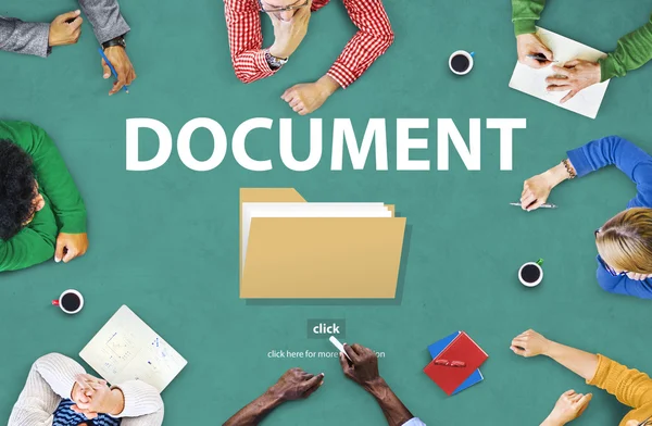 Gente de negocios señalando el concepto de documento — Foto de Stock