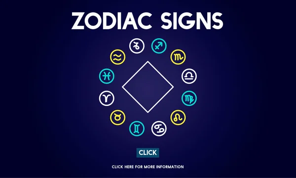 Szablon z koncepcją znaki zodiaku — Zdjęcie stockowe