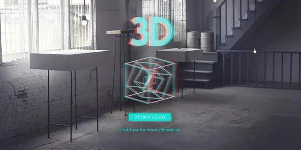 3D, concepto tridimensional —  Fotos de Stock