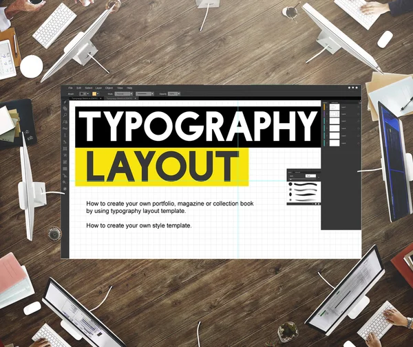 Layout de tipografia Design responsivo — Fotografia de Stock