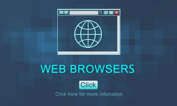 Modello con concetto di browser web — Foto Stock