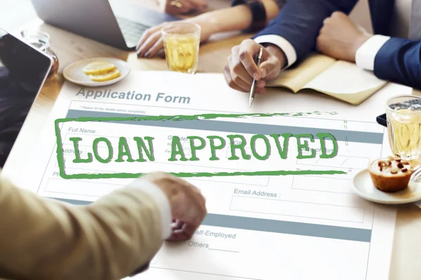 People discussing about Loan Approved — Stock Photo, Image