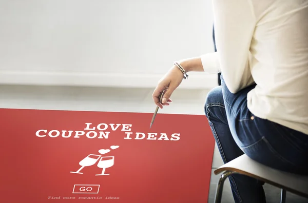 Poster mit Liebes-Gutschein-Ideen-Konzept — Stockfoto