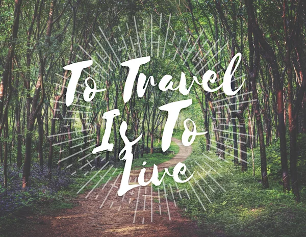 Viajar es vivir el texto — Foto de Stock