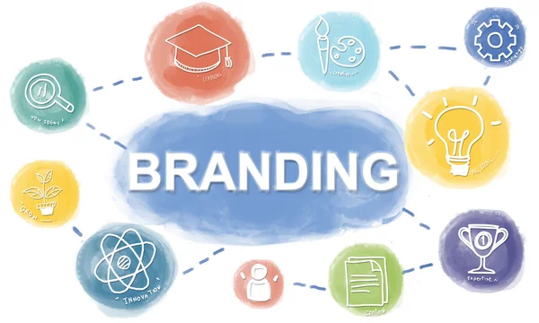 Modello con concetto di branding — Foto Stock