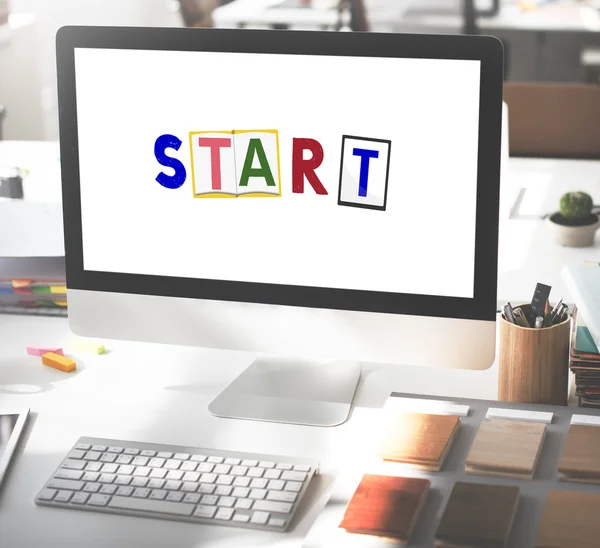 Start Begin nyitott koncepció — Stock Fotó