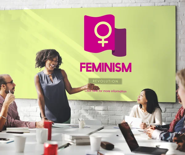 Iş toplantısı feminizm ile — Stok fotoğraf