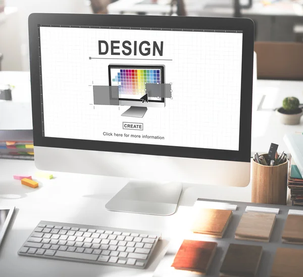 Computer en Design Concept — Stockfoto