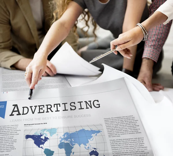 Designers working with poster and Advertising — Stock Photo, Image