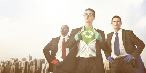 Businessmen in Superhero costumes — Stock Photo, Image