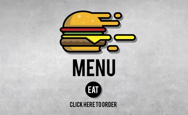 그래픽과 화려한 햄버거 — 스톡 사진