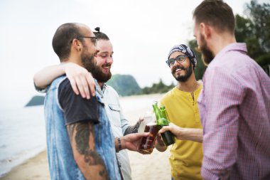 insanlar Beach partide içme