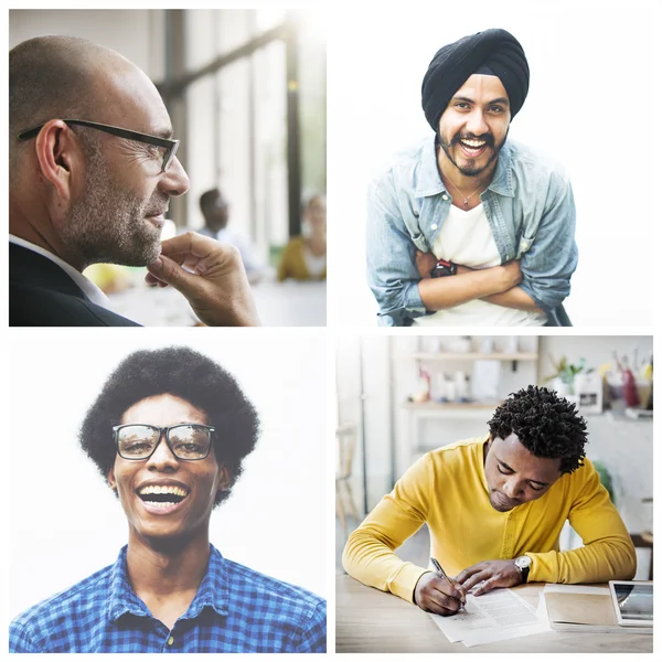 Diversità Uomini in collage — Foto Stock