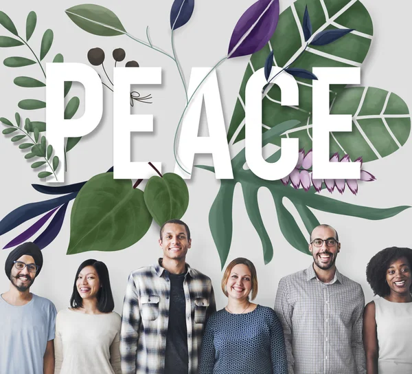 Vielfalt Menschen mit Frieden — Stockfoto