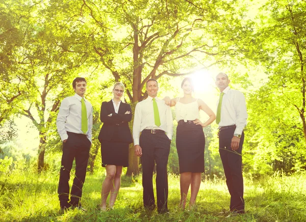 Group of office workers outdoors — Stock Photo, Image