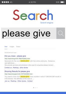 Lütfen vermek konsepti ile şablonu