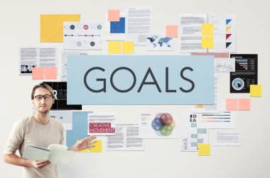 İşadamı gol ile çalışma