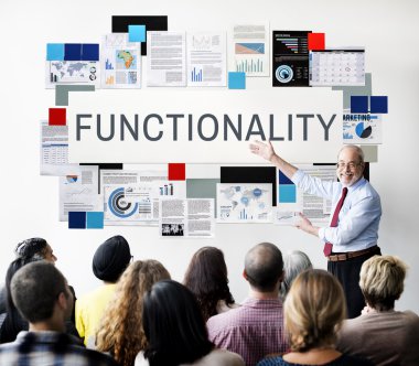 people at seminar with functionality clipart