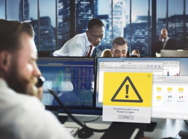 iş insanların çalışma ve hata iletisi