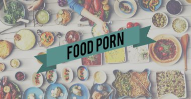 Tablo ile gıda ve Gıda Porn