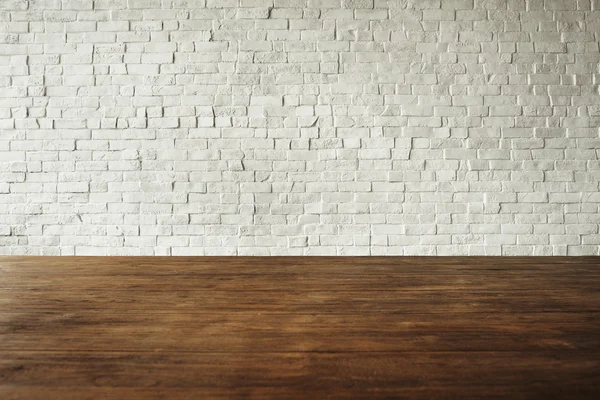 木製のれんが造りの床と壁 — ストック写真