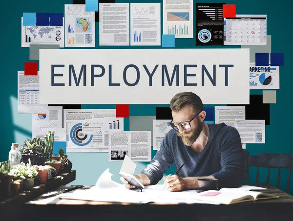 Biznesmen, pracy z pojęciem zatrudnienia — Zdjęcie stockowe