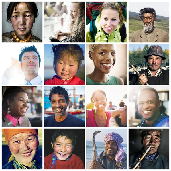 Collage con le persone diversità — Foto Stock