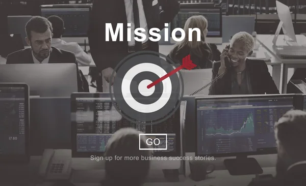 働くビジネスマンと使命 — ストック写真