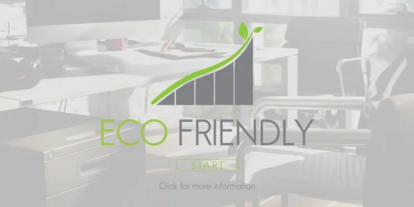 Eco friendly text and office room — Stock Photo, Image