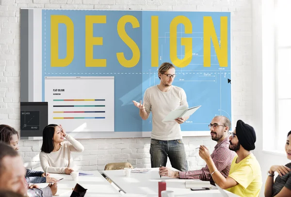 Reunião de negócios com design — Fotografia de Stock