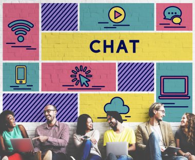 çeşitlilik arkadaşları ile sohbet duvarının yakınında