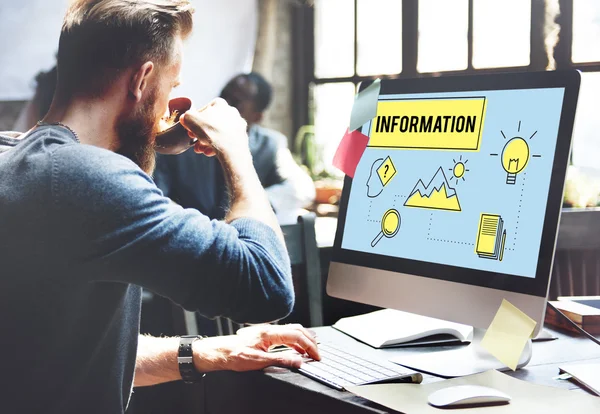 Man working with computer — Stock Photo, Image