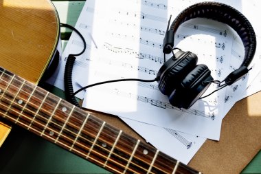 Gitar müzik Not kağıt konsepti